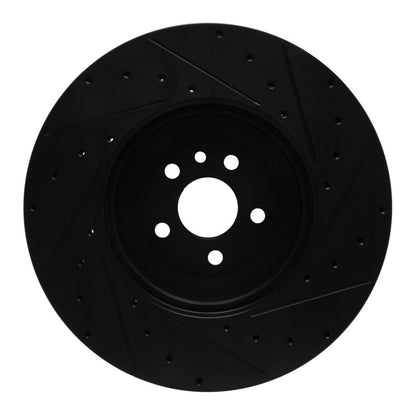 R1 Concepts R1 21-25 Jaguar F-Pace Front Left Drilled & Slotted Black Brake Rotor