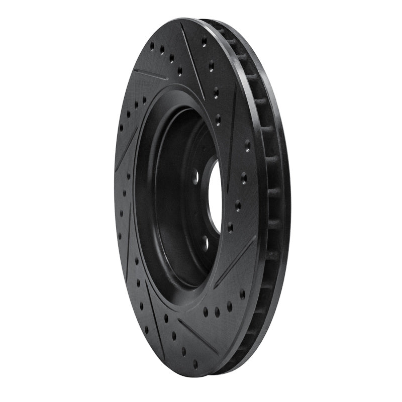 R1 Concepts R1 98-04 Volvo V70 Front Left Drilled & Slotted Black Brake Rotor