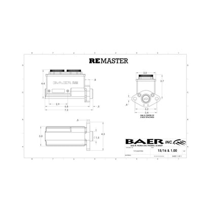 Baer Brakes GM/Ford 1in Bore Remaster 2-Bolt Master Cylinder Kit - Black