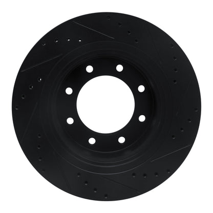 R1 Concepts R1 12-21 Nissan NV1500 Front Left Drilled & Slotted Black Brake Rotor