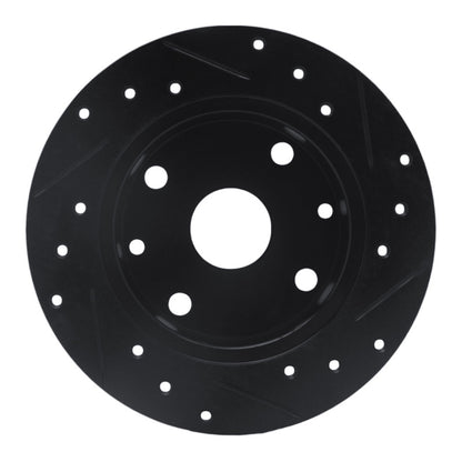 R1 Concepts R1 81-85 Mazda RX-7 Rear Left Drilled & Slotted Black Brake Rotor