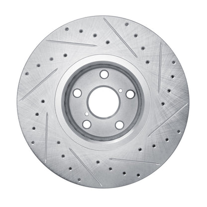 R1 Concepts R1 07-11 Lexus GS350 Left Front Drilled & Slotted Silver Brake Rotor