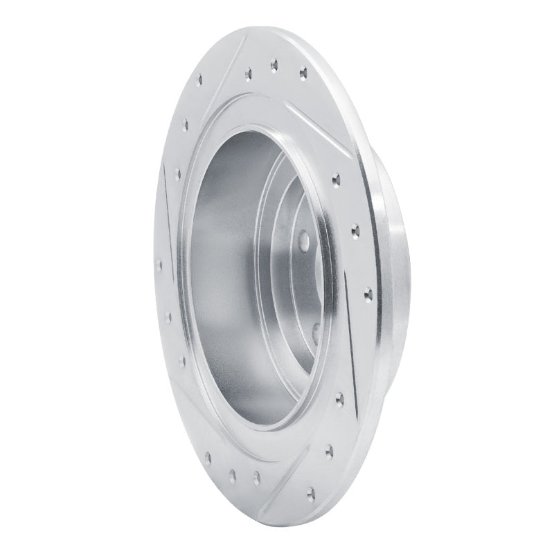 R1 Concepts R1 00-06 Subaru Legacy Rear Right Drilled & Slotted Silver Brake Rotor