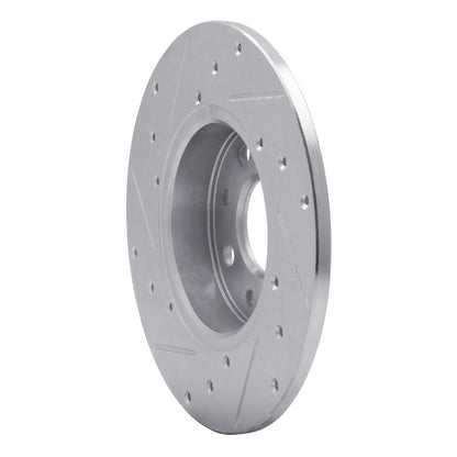 R1 Concepts R1 13-19 Fiat 500E Rear Right Drilled & Slotted Silver Brake Rotor