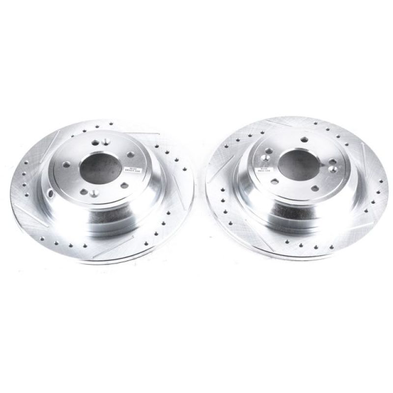 PowerStop Power Stop 17-18 Genesis G80 Rear Evolution Drilled & Slotted Rotors - Pair