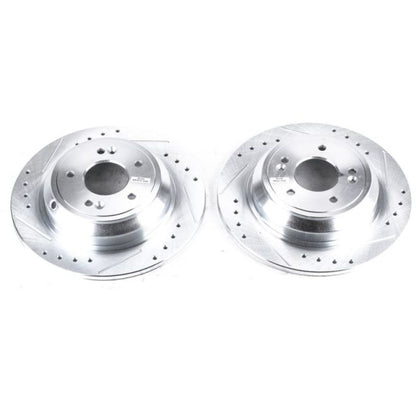 PowerStop Power Stop 17-18 Genesis G80 Rear Evolution Drilled & Slotted Rotors - Pair