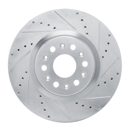 R1 Concepts R1 17-25 Buick Enclave Front Right Drilled & Slotted Silver Brake Rotor