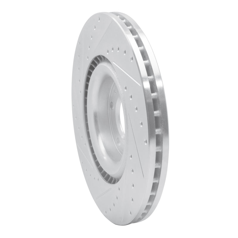 R1 Concepts R1 04-09 Audi S4 Front Right Drilled & Slotted Silver Brake Rotor