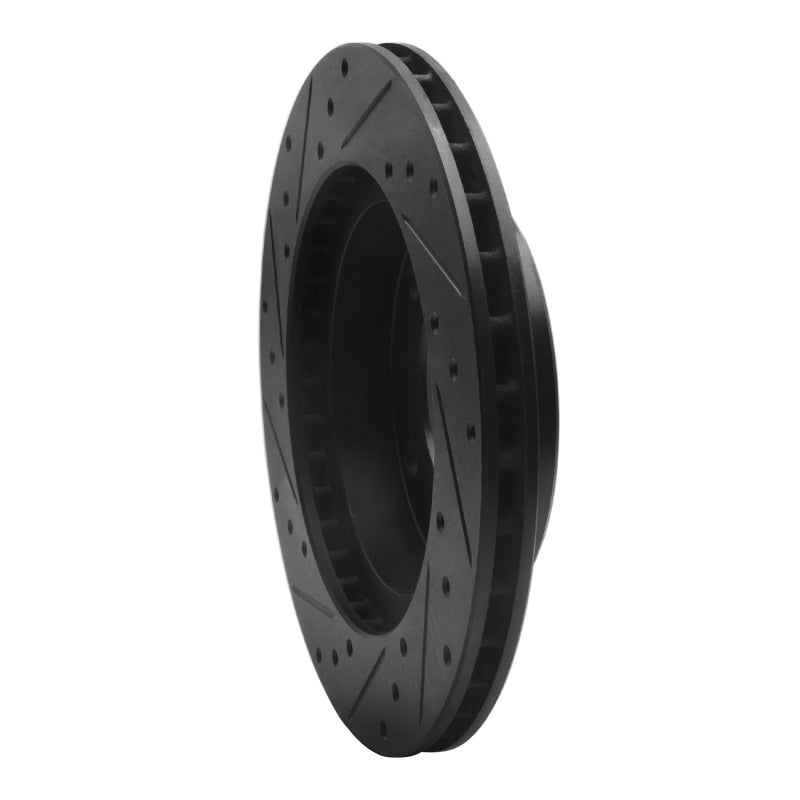 R1 Concepts R1 76-86 Jeep CJ5 Front Right Drilled & Slotted Black Brake Rotor