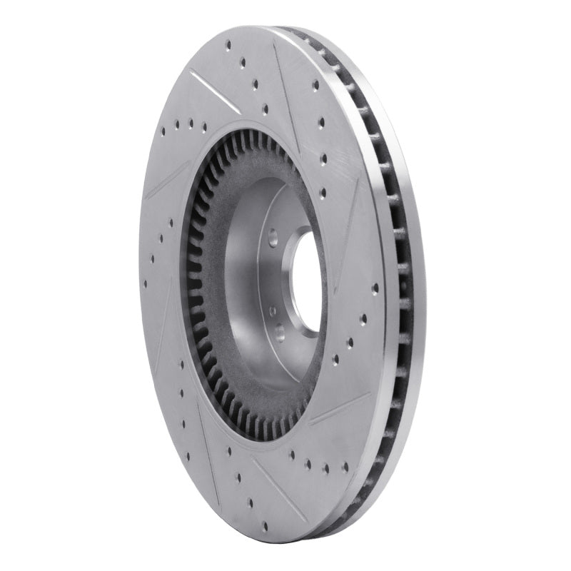 R1 Concepts R1 11-17 Genesis G80 Front Left Drilled & Slotted Silver Brake Rotor