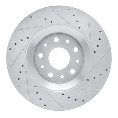 R1 Concepts R1 18-25 Jeep Wrangler Front Left Drilled & Slotted Silver Brake Rotor