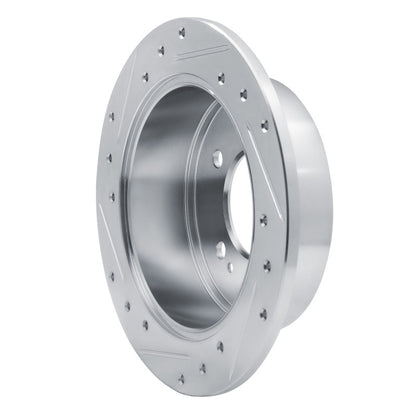 R1 Concepts R1 10-13 Kia Forte5 Rear Right Drilled & Slotted Silver Brake Rotor