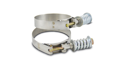 Vibrant SS T-Bolt Clamps Pack of 2 Size Range: 2.46in to 2.76in OD For use w/ 2.25in ID Coupling