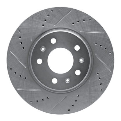 R1 Concepts R1 03-08 Cadillac CTS Front Left Drilled & Slotted Silver Brake Rotor