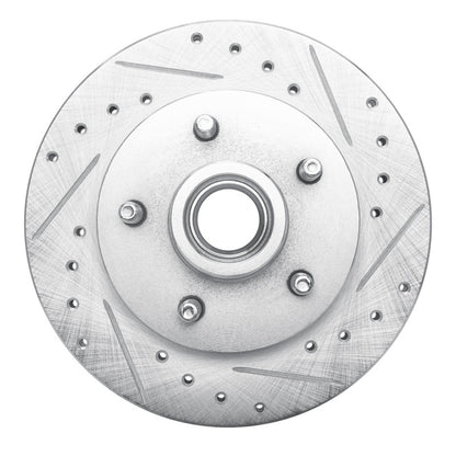 R1 Concepts R1 86-92 Ford BRONCO II Front Right Drilled & Slotted Silver Brake Rotor
