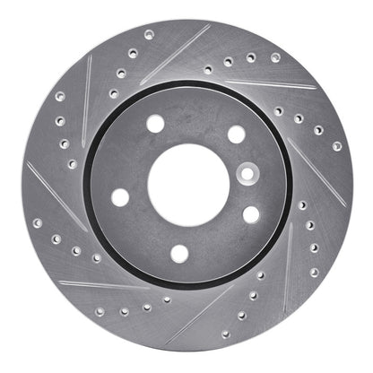R1 Concepts R1 1994-2002 Land Rover Range Rover Front Left Drilled & Slotted Silver Brake Rotor