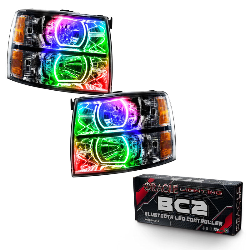 ORACLE Lighting Oracle 07-13 Chevrolet Silverado SMD HL - Black - Square - ColorSHIFT w/ BC1 Controller