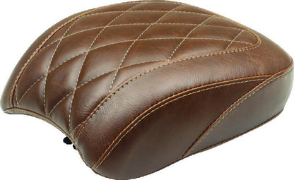Mustang Motorcycle Mustang Harley Low Medallion Sissy Bar Pad (9.5 inch x 9 inch) Diamond Stitch - Brown