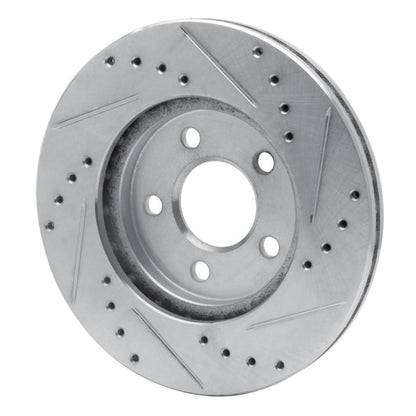 R1 Concepts R1 86-90 Chrysler Town & Country Front Left Drilled & Slotted Silver Brake Rotor