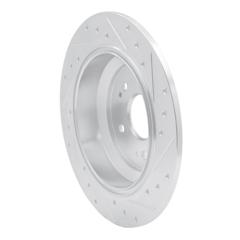 R1 Concepts R1 10-15 Honda Crosstour Rear Left Drilled & Slotted Silver Brake Rotor