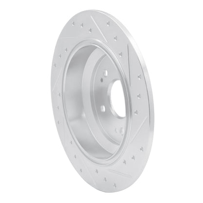 R1 Concepts R1 10-15 Honda Crosstour Rear Left Drilled & Slotted Silver Brake Rotor