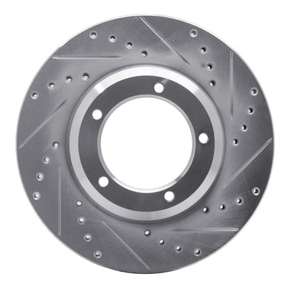 R1 Concepts R1 90-16 Land Rover Range Rover Front Right Drilled & Slotted Silver Brake Rotor