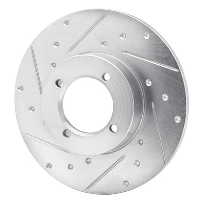 R1 Concepts R1 80-83 Nissan 200SX Front Left Drilled & Slotted Silver Brake Rotor