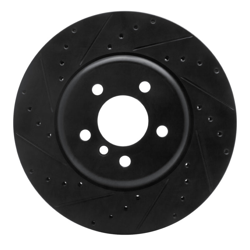 R1 Concepts R1 11-19 BMW 640I Gran Coupe Front Left Drilled & Slotted Black Brake Rotor