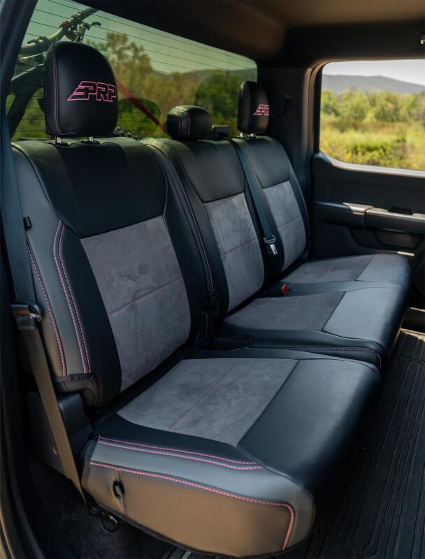 PRP Seats PRP 2021+ Ford 150/ 2023+ SuperDuty Rear Seat Covers (Pair) - Black w/ Red Stitch