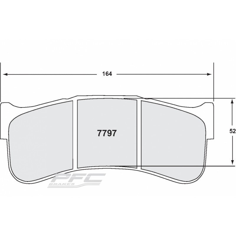 PFC 7797.82.25.44 FRONT BRAKE PADS RACING 82 CMPD 25 MM FOR PORSCHE 992 CUP
