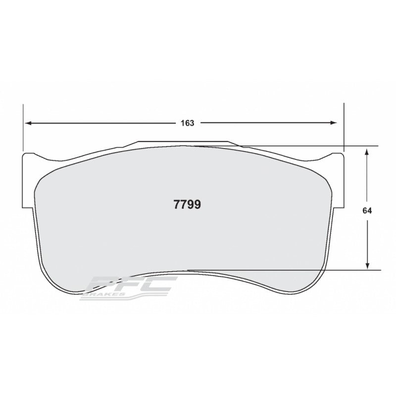 PFC 7799.82.25.44 FRONT BRAKE PADS RACING 82 CMPD 25 MM FOR AUDI R8 LMS GT2/GT4 (BREMBO 6-PISTON CALIPER)