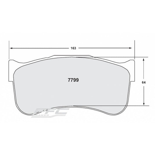 PFC 7799.82.29.44 FRONT BRAKE PADS RACING 82 CMPD 29 MM FOR NISSAN GT-R35 GT3 (BREMBO 6-PISTON CALIPER)