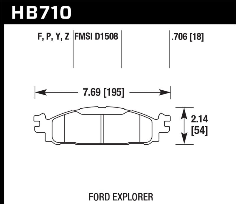 Hawk Performance Hawk Ford/Lincoln 11-13 Explorer/09-13 Flex/10-13 Taurus/MKS/MKT Performance Ceramic Brake Pad