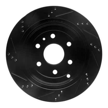 R1 Concepts R1 07-17 Buick Enclave Rear Right Drilled & Slotted Black Brake Rotor