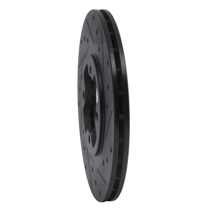 R1 Concepts R1 81-88 Nissan Maxima Front Right Drilled & Slotted Black Brake Rotor