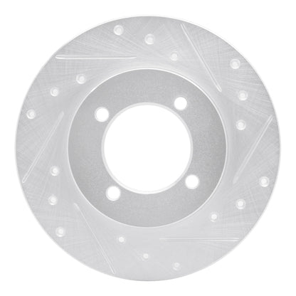 R1 Concepts R1 74-75 Nissan 610 Front Right Drilled & Slotted Silver Brake Rotor