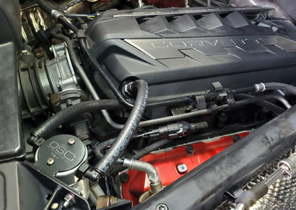 J&L 20-25 Chevrolet Corvette 6.2L LT2 Targa Top Passenger Side Oil Separator 3.0 - Clear Anodize