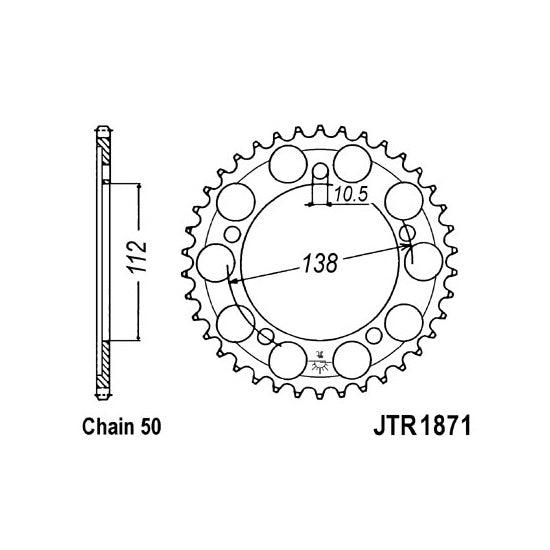 JT JTR1871,52 Chain Sprocket