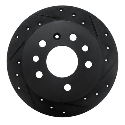 R1 Concepts R1 94-96 Saab 900 Rear Right Drilled & Slotted Black Brake Rotor