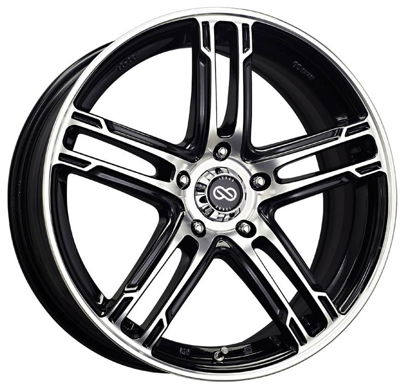 Enkei FD-05 17x7 5x100 50mm Offset 72.62 Bore Dia Black Machined Wheel