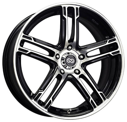 Enkei FD-05 17x7 4x100 40mm Offset 72.62 Bore Dia Black Machined Wheel