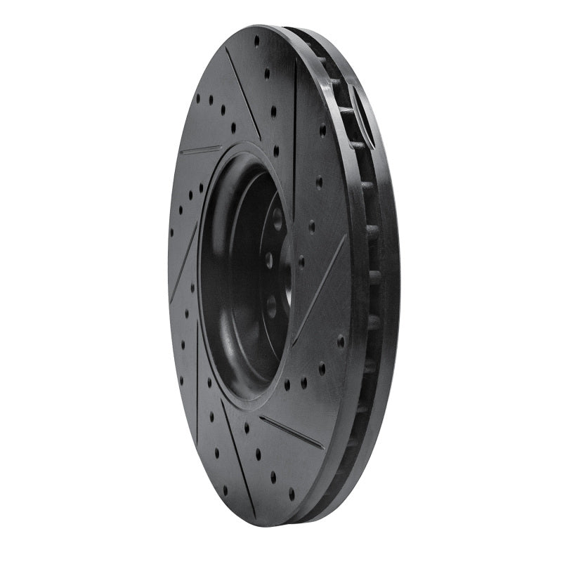 R1 Concepts R1 10-16 Volvo XC60 Front Left Drilled & Slotted Black Brake Rotor