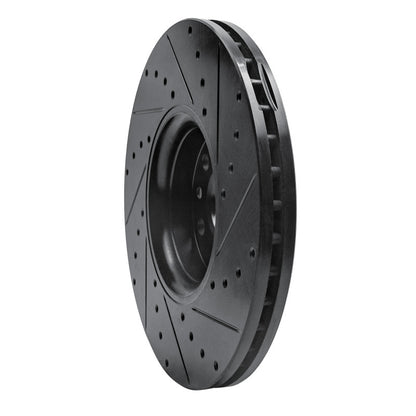 R1 Concepts R1 10-16 Volvo XC60 Front Left Drilled & Slotted Black Brake Rotor