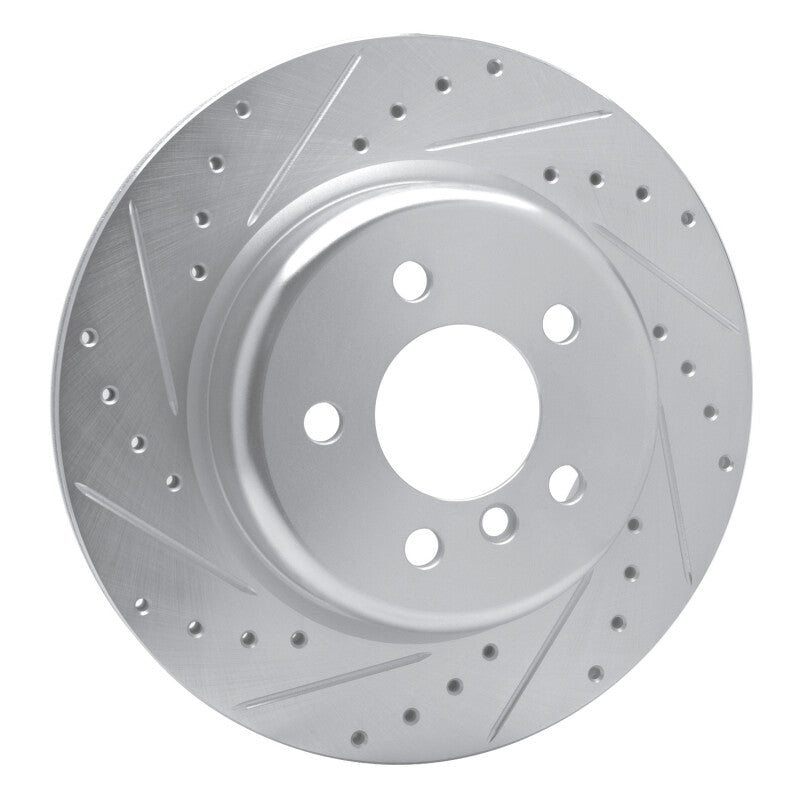 R1 Concepts R1 11-16 BMW 528I xDrive Rear Left Drilled & Slotted Silver Brake Rotor