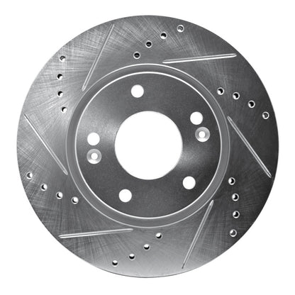 R1 Concepts R1 03-13 Hyundai Sonata Front Left Drilled & Slotted Silver Brake Rotor