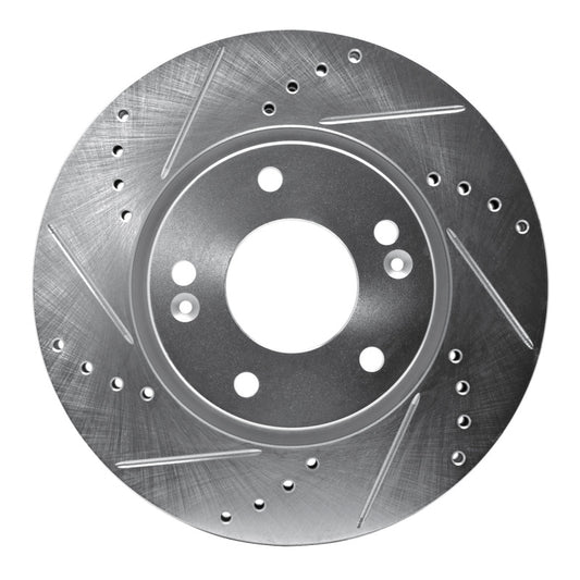 R1 Concepts R1 03-13 Hyundai Sonata Front Left Drilled & Slotted Silver Brake Rotor
