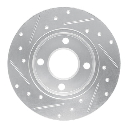 R1 Concepts R1 82-98 Audi Coupe Rear Right Drilled & Slotted Silver Brake Rotor