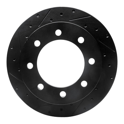 R1 Concepts R1 99-07 Ford E-250 Econoline Rear Left Drilled & Slotted Black Brake Rotor