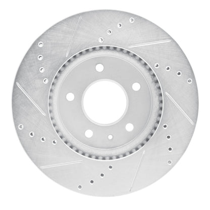 R1 Concepts R1 07-15 Chevrolet Equinox Front Right Drilled & Slotted Silver Brake Rotor