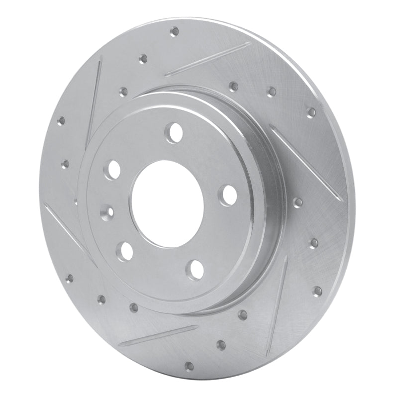 R1 Concepts R1 00-09 Audi A4 Quattro Rear Left Drilled & Slotted Silver Brake Rotor